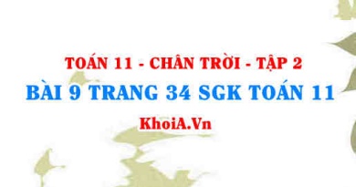 Bài 9 trang 34 Toán 11 Tập 2 Chân trời sáng tạo
